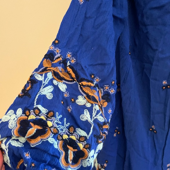 Free People cobalt blue dress with embroidery - Picture 3 of 4